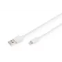 DIGITUS USB-A - Lightning MFI C89, 2 m data- ja latauskaapeli, valkoinen, 5 V, 2,4 A