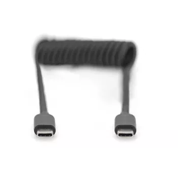 DIGITUS USB - Type-C - USB - Type-C spiraalikaapeli, TPU USB 2.0, PD60W Max; 1 m