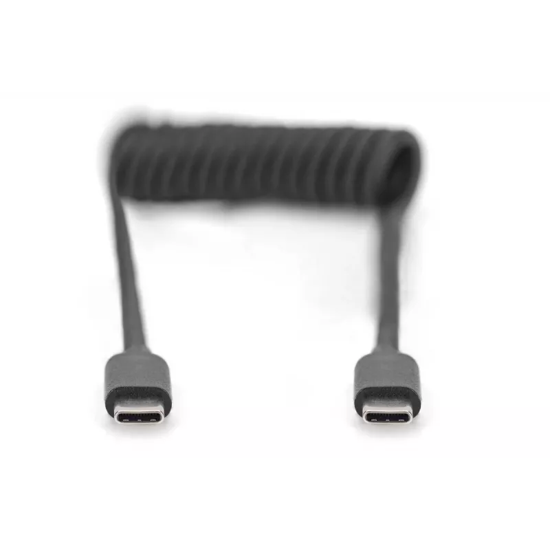 DIGITUS USB - Type-C - USB - Type-C spiraalikaapeli, TPU USB 2.0, PD60W Max; 1 m