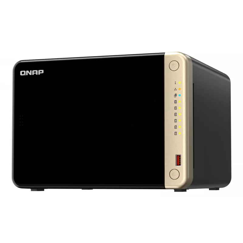 QNAP TS-664 NAS torni Intel® Celeron® N5095 8 GB DDR4 0 TB QNAP QTS musta, pronssi