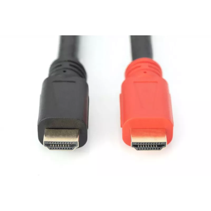 DIGITUS ASSMANN HDMI High Speed liitäntäkaapeli, tyyppi A, vahvistimella, M/M, 15m Full HD, CE, kulta musta
