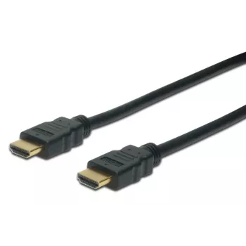DIGITUS HDMI High-Speed-liitäntäkaapeli, tyyppi A M/M, 1m Ethernetillä, Ultra HD 60p, kulta musta