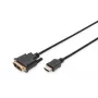 DIGITUS HDMI-sovitinkaapeli, tyyppi A-DVI(18+1) M/M, 3m Full HD musta