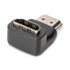 DIGITUS HDMI-sovitin, tyyppi A, 90° kulma M/F, Ultra HD 60p, musta kulta