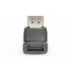 DIGITUS HDMI-sovitin, tyyppi A, 90° kulma M/F, Ultra HD 60p, musta kulta