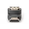 DIGITUS HDMI-sovitin, tyyppi A, 90° kulma M/F, Ultra HD 60p, musta kulta