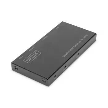 DIGITUS Ultra ohut HDMI-jakaja, 1x2, 4K/60Hz HDR, HDCP 2.2, 18 Gbps, Micro-USB-virtalähde