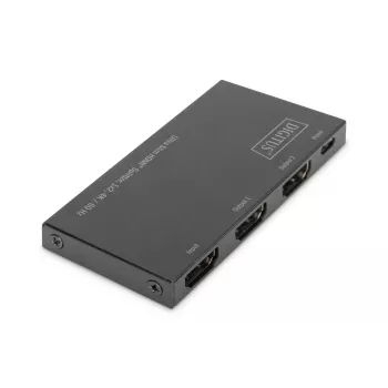 DIGITUS Ultra ohut HDMI-jakaja, 1x2, 4K/60Hz HDR, HDCP 2.2, 18 Gbps, Micro-USB-virtalähde