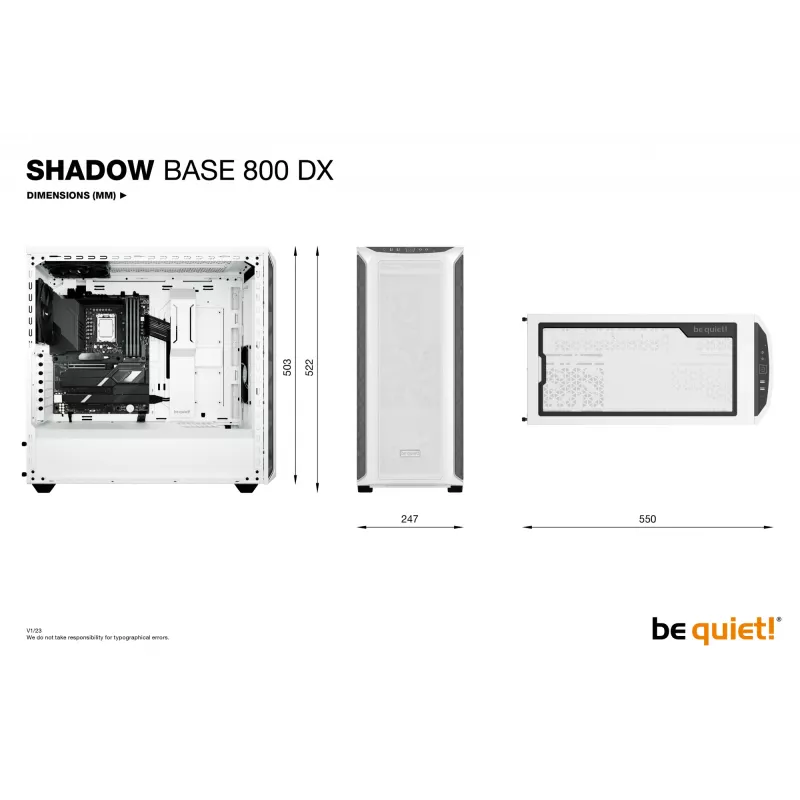 PC-kotelo be quiet! Shadow Base 800 DX valkoinen Midi Tower