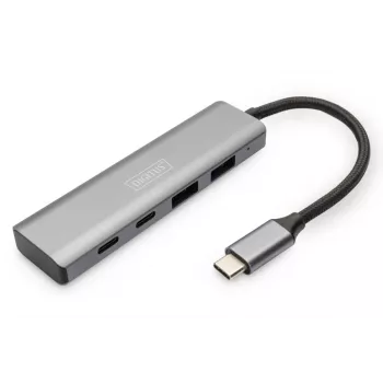 DIGITUS USB-C 4-porttinen keskitin 2x USB-A + 2x USB-C Gen2