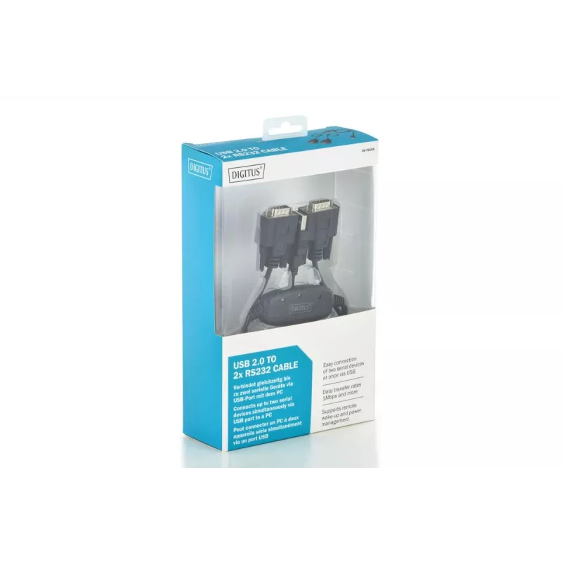 DIGITUS USB 2.0 - 2x RS232 -kaapeli 1,5m