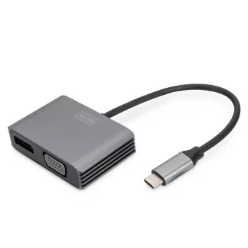 DIGITUS USB Type-C 4K 2-in-1 DisplayPort + VGA -näytönohjainsovitin