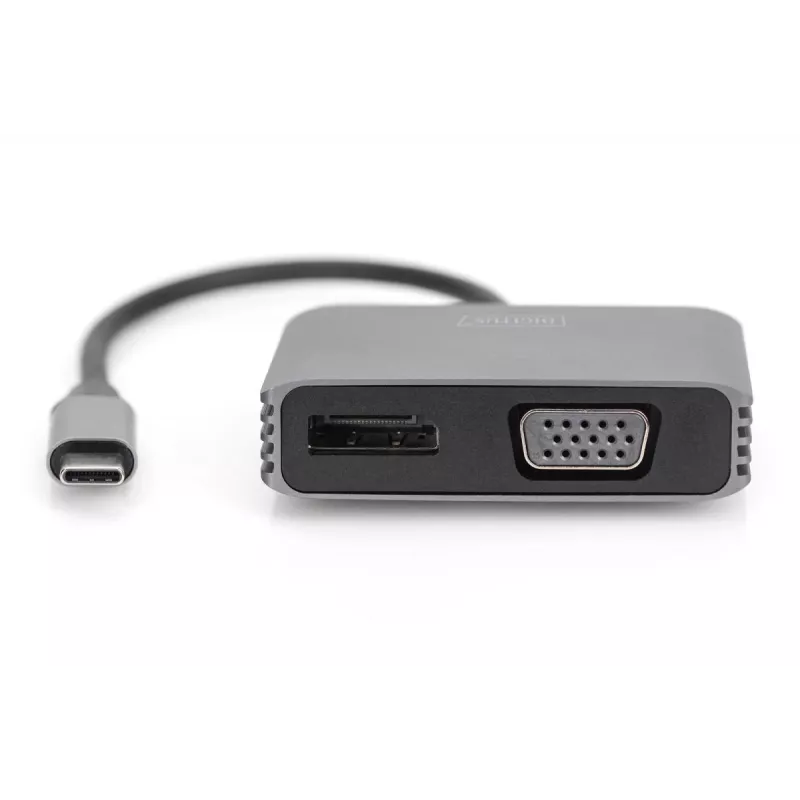 DIGITUS USB Type-C 4K 2-in-1 DisplayPort + VGA -näytönohjainsovitin