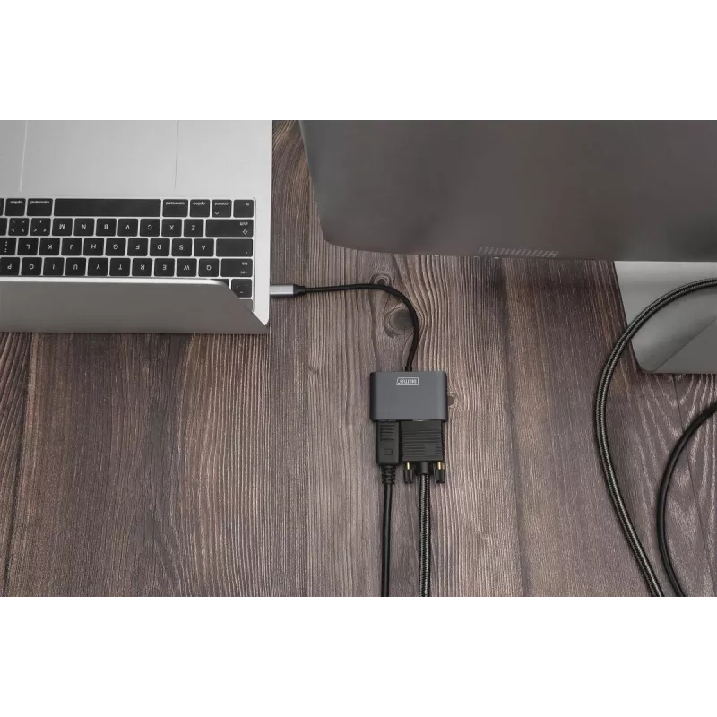 DIGITUS USB Type-C 4K 2-in-1 DisplayPort + VGA -näytönohjainsovitin