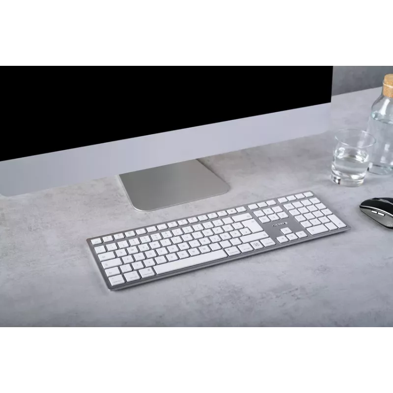CHERRY KW 9100 ohut FOR MAC näppäimistö universaali USB + Bluetooth QWERTZ saksa hopea