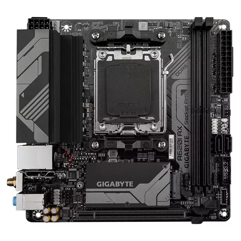 Emolevy GIGABYTE A620I AX, AMD A620, Socket AM5, Mini-ITX
