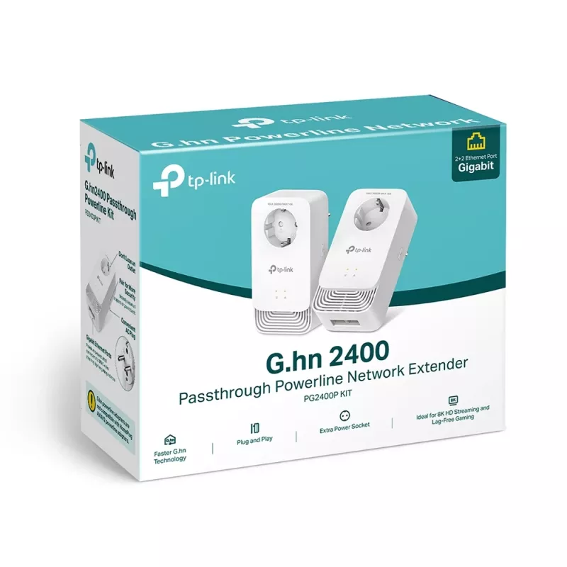 TP-Link PG2400P KIT PowerLine-verkkosovitin 1428 Mbit/s Ethernet LAN valkoinen 2 kpl