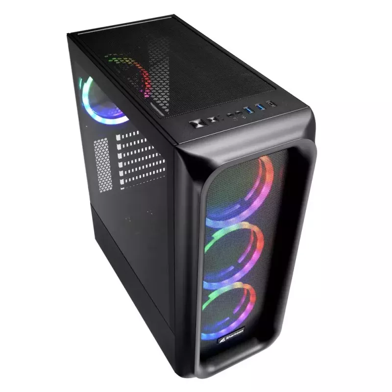 PC-kotelo Sharkoon TK5M RGB ATX Desktop musta