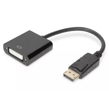 DIGITUS ASSMANN DisplayPort-adapterikaapeli, DP - DVI (24+5) M/F, 15cm lukituksella, DP 1.2 yhteensopiva, CE musta