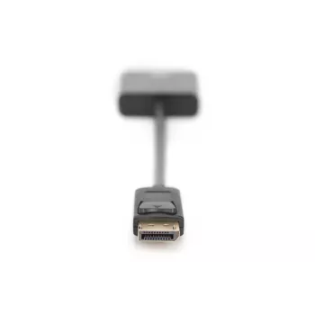 DIGITUS ASSMANN DisplayPort-adapterikaapeli, DP - DVI (24+5) M/F, 15cm lukituksella, DP 1.2 yhteensopiva, CE musta