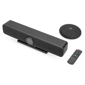 DIGITUS 4K all-in-one-videopalkki - videoneuvottelujärjestelmä (4 mikrofonia/1 kaiutin, 1 pöytämikrofoni)
