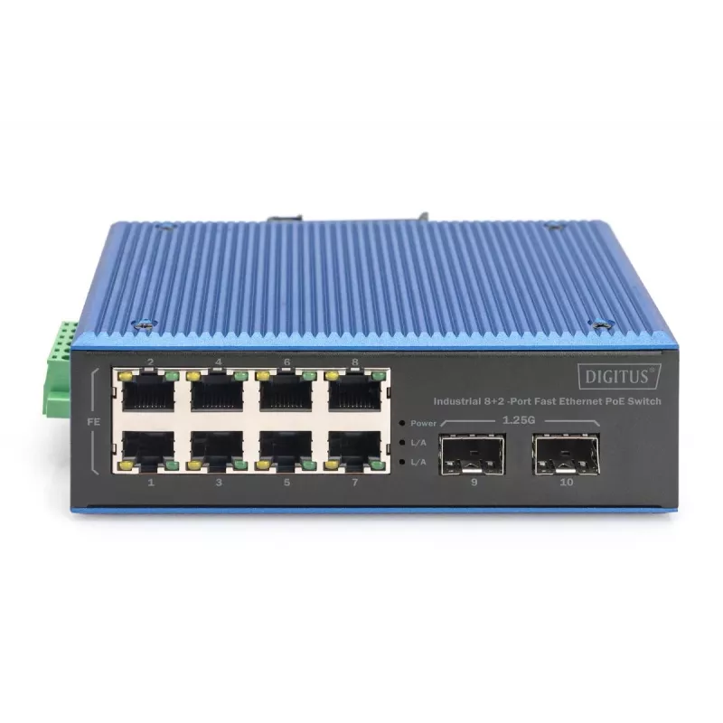Hallitsematon kytkin DIGITUS DN-651147 8+2-porttinen Fast Ethernet PoE 1 Gbit/s