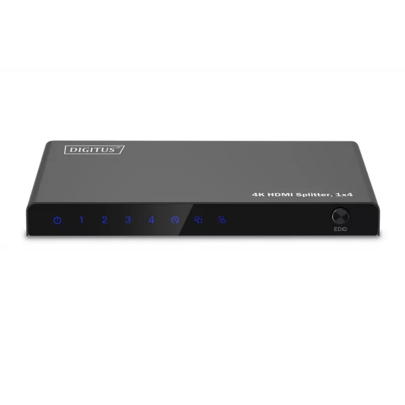 DIGITUS 1x4 HDMI-jakaja. 4K/60Hz HDCP 2.3. EDID Control