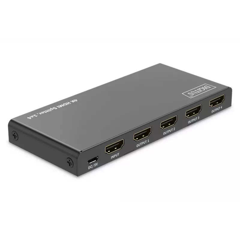 DIGITUS 1x4 HDMI-jakaja. 4K/60Hz HDCP 2.3. EDID Control