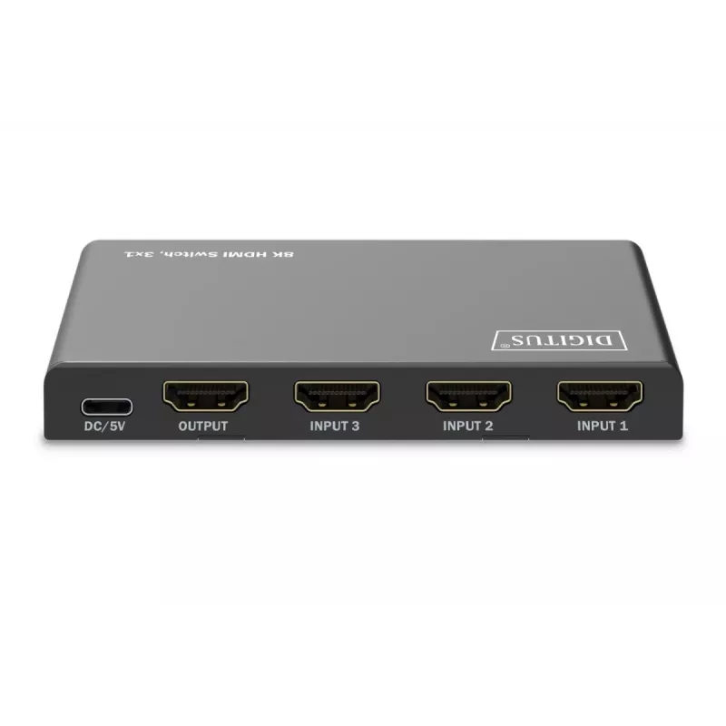 DIGITUS 3x1 HDMI-kytkin. 8K/60Hz (4:4:4). HDR. HDCP 2.3