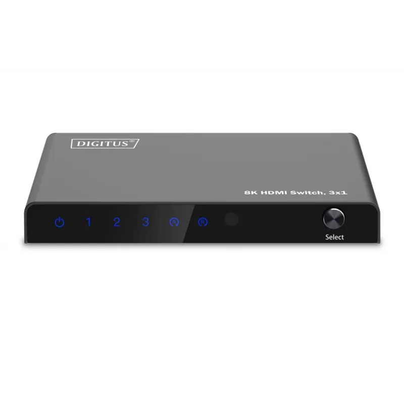 DIGITUS 3x1 HDMI-kytkin. 8K/60Hz (4:4:4). HDR. HDCP 2.3