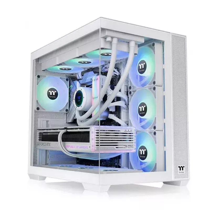 PC-kotelo Thermaltake View 380 TG ARGB Snow Midi-Tower valkoinen