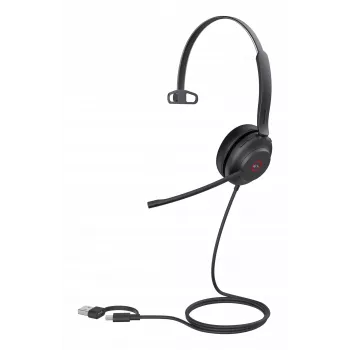 Yealink UH37 Mono Teams USB-C/A kuulokemikrofoni, johdollinen, 20 - 20000 Hz, toimisto/callcenter, 96,5 g, kuulokemikrofoni, musta