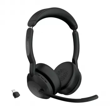 Jabra Evolve2 55 - Link380c UC stereo, langaton, toimisto/callcenter, 20 - 20000 Hz, 130 g, kuuloke, musta