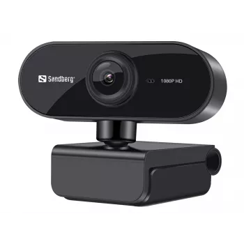 Sandberg USB-verkkokamera Flex 1080P HD, 2 MP, 1920 x 1080 pikseliä, Full HD, 30 fps, USB, musta