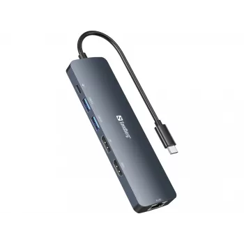 Sandberg USB-C 8K -näyttötelakka USB 3.2 Gen 1 Type-C 100W Power Delivery