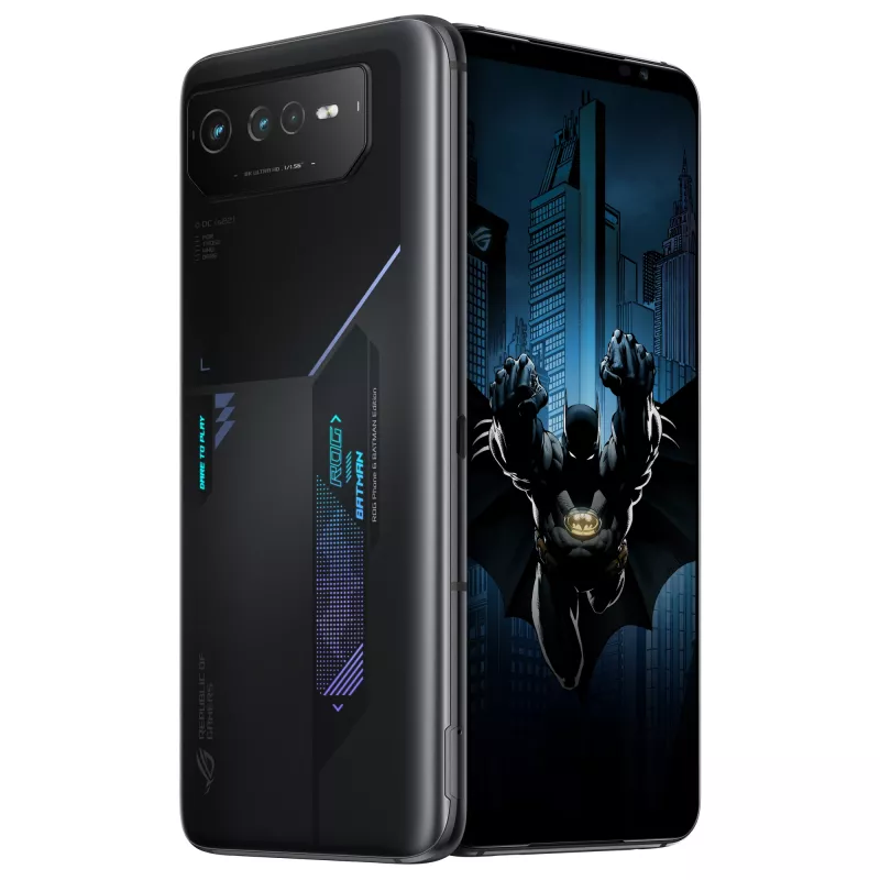 ASUS ROG Phone 6D Batman Edition älypuhelin, 12 GB/256 GB, 6,78 tuumaa, Night Black