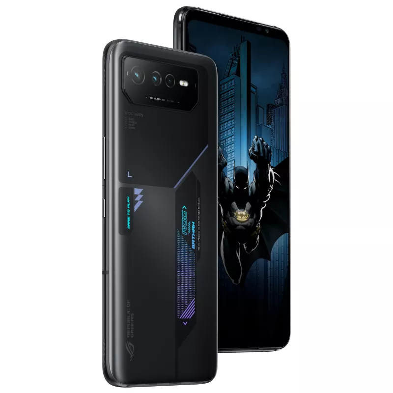 ASUS ROG Phone 6D Batman Edition älypuhelin, 12 GB/256 GB, 6,78 tuumaa, Night Black