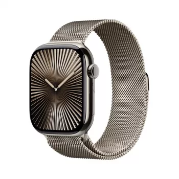 APPLE Watch Series 10 GPS + Cellular 46 mm Natural Titanium -kotelo ja Natural Milanese Loop – S/M