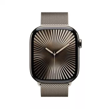 APPLE Watch Series 10 GPS + Cellular 46 mm Natural Titanium -kotelo ja Natural Milanese Loop – S/M
