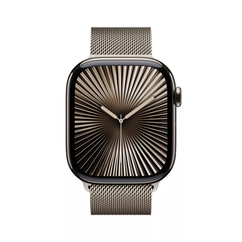 APPLE Watch Series 10 GPS + Cellular 46 mm Natural Titanium -kotelo ja Natural Milanese Loop – S/M