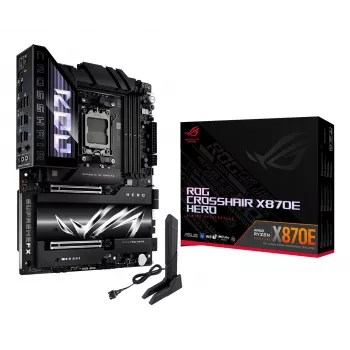 Emolevy ASUS ROG CROSSHAIR X870E HERO — AMD X870E, kanta AM5, ATX, 4× DDR5 DIMM, 192 GB, Wi‑Fi 7, Bluetooth 5.4