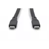DIGITUS USB-silikoniliitäntäkaapeli USB-C - USB-C USB 4.0 Gen3 40G 240W 8K - 1m musta