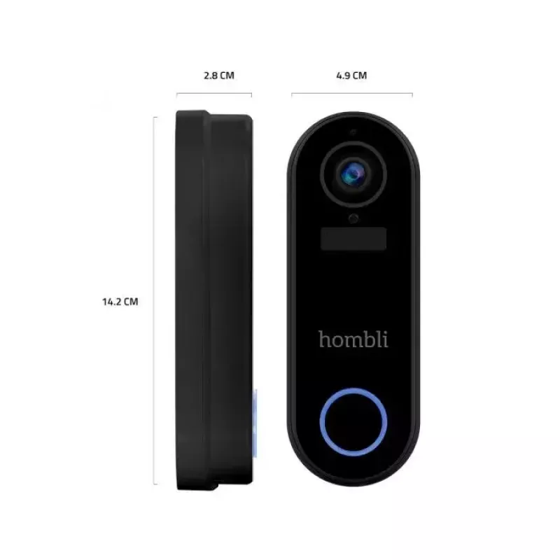 Älykäs ovikello Hombli Pack musta valkoinen IP65 langaton 1080p