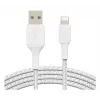 BELKIN Lightning - USB-A -kaapeli, punottu, 1 m, valkoinen