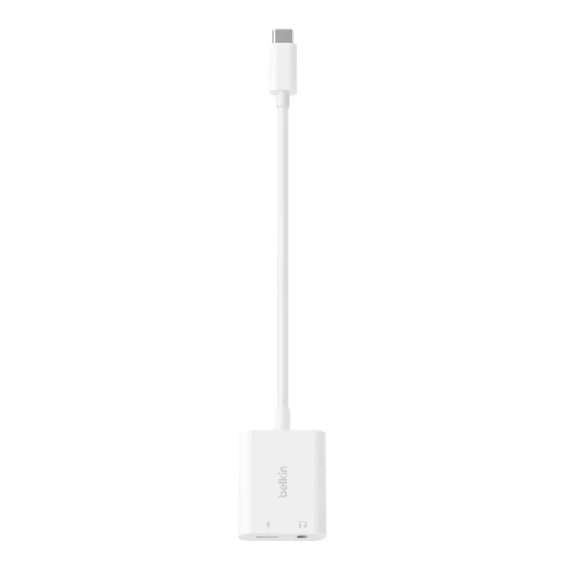 BELKIN Charge -sovitin Rockstar 3,5 mm audio + USB-C valkoinen
