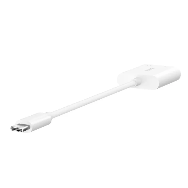 BELKIN Charge -sovitin Rockstar 3,5 mm audio + USB-C valkoinen