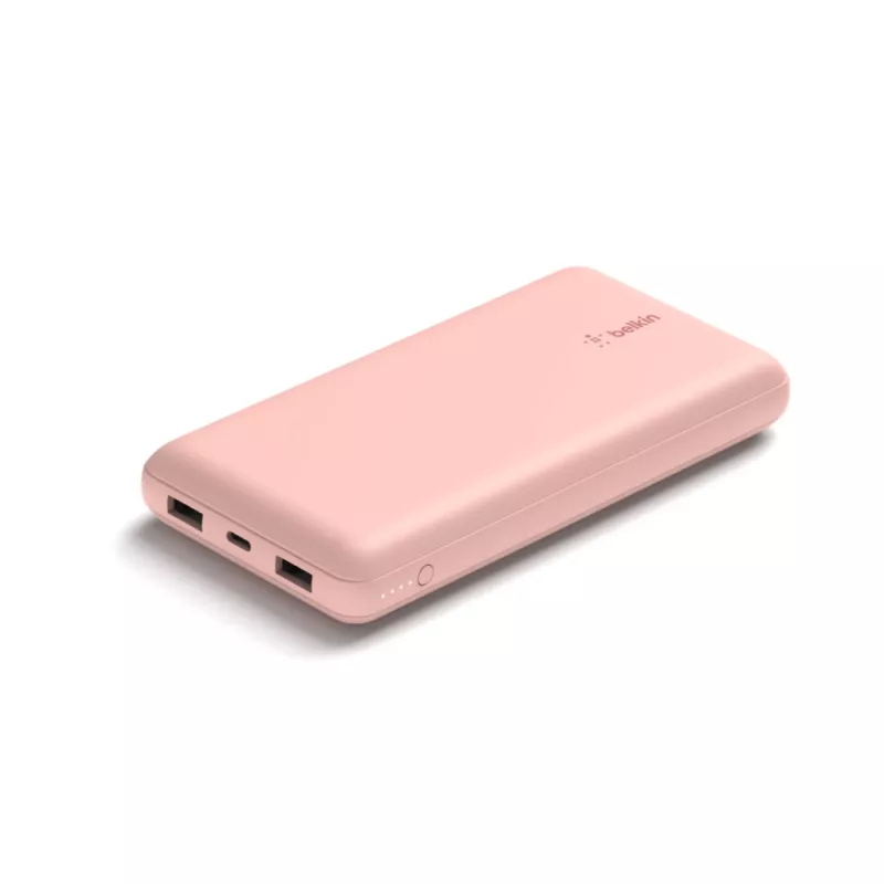 BELKIN varavirtalähde 20k USB-A ja USB-C 15 W pinkki