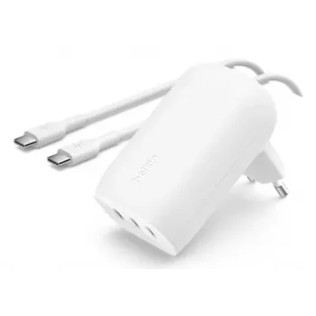 BELKIN seinälaturi - BoostCharge - USB-C 3-porttinen laturi - PPS 67W - valkoinen
