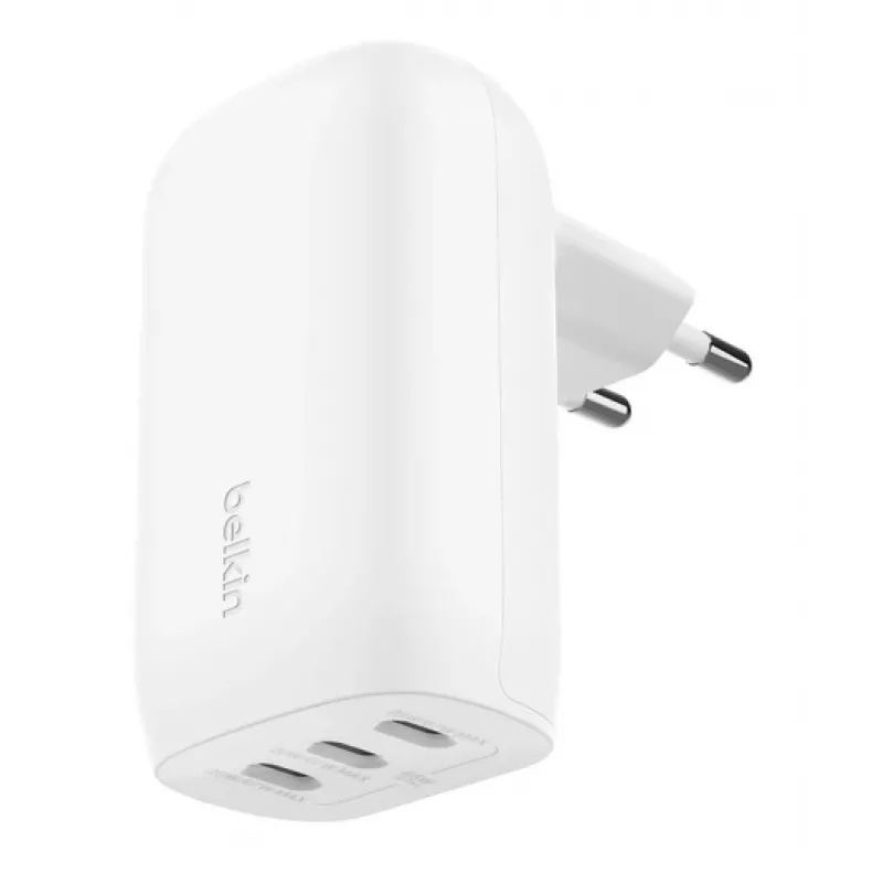 BELKIN seinälaturi - BoostCharge - USB-C 3-porttinen laturi - PPS 67W - valkoinen