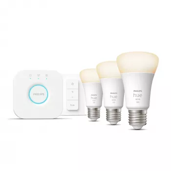 Philips Hue White -aloituspaketti: 3 E27 älylamppua (1100) + himmennin